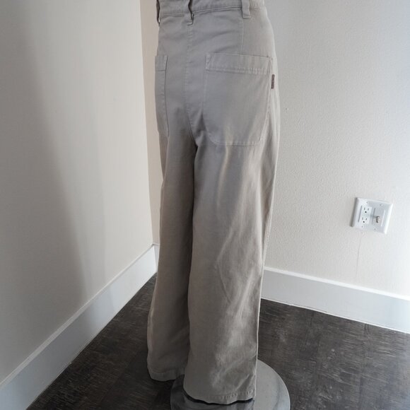 Brunello Cucinelli Monili Jeans Khaki Twill Denim Wide Leg High Waist Size 8 - Picture 4 of 12
